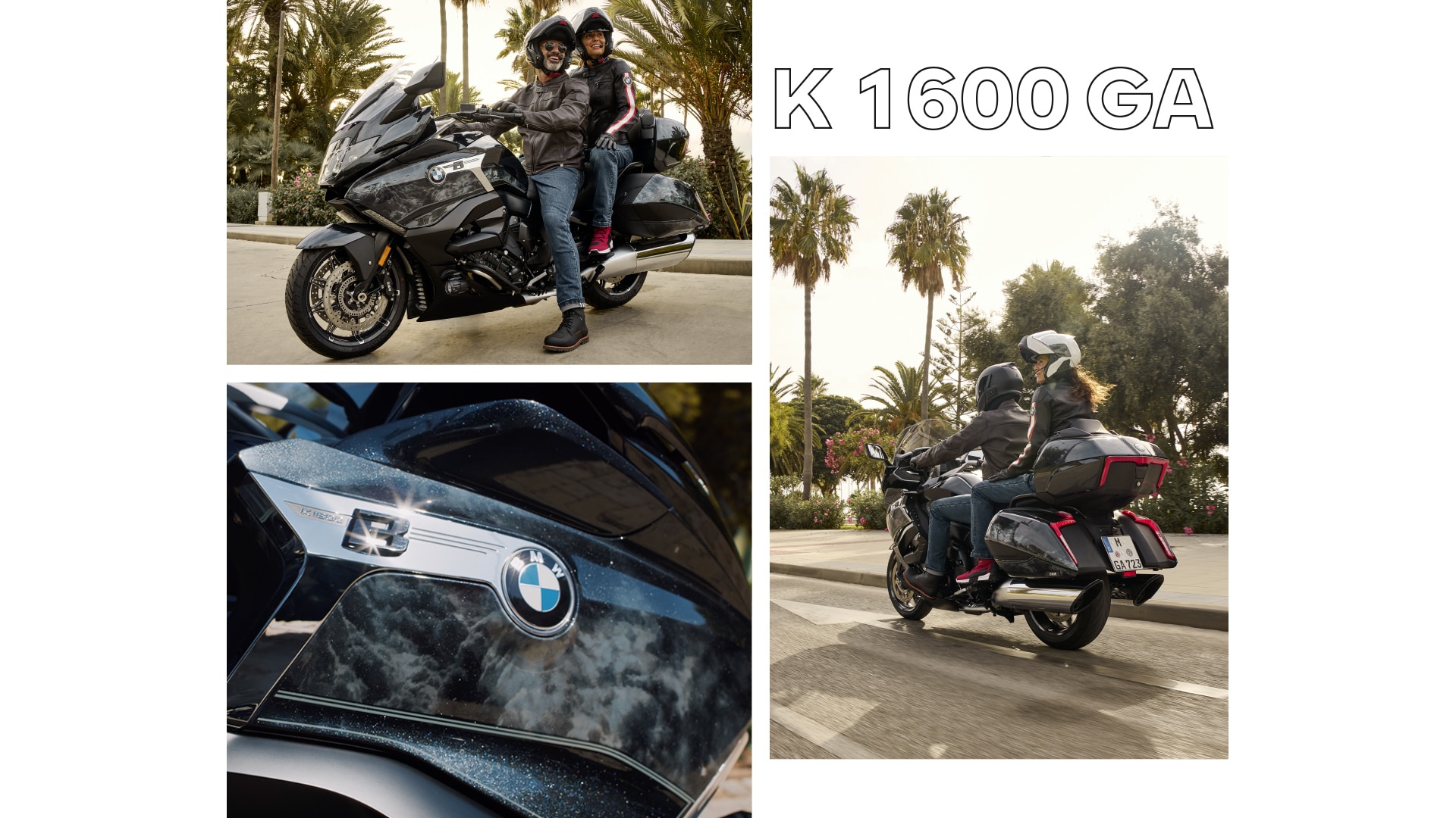 Imagem de perfil da K 1600 B como modelo especial da Option 719 Midnight estacionada