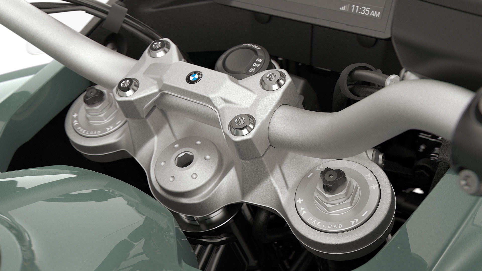 A forquilha ajustável da F 900 GS Adventure da BMW Motorrad