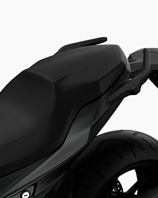 We see the seat of the BMW F 900 XR.