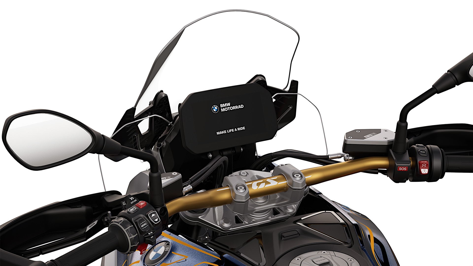 O guiador em dourado da BMW R 1300 GS Option 719 Biscaya