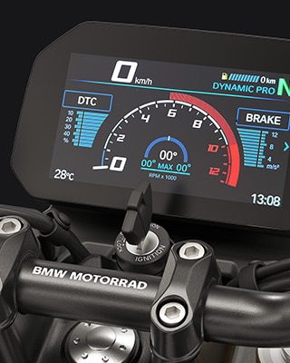 Modos de Condução Pro e o ecrã TFT de 6,5" da F 450 R da BMW Motorrad