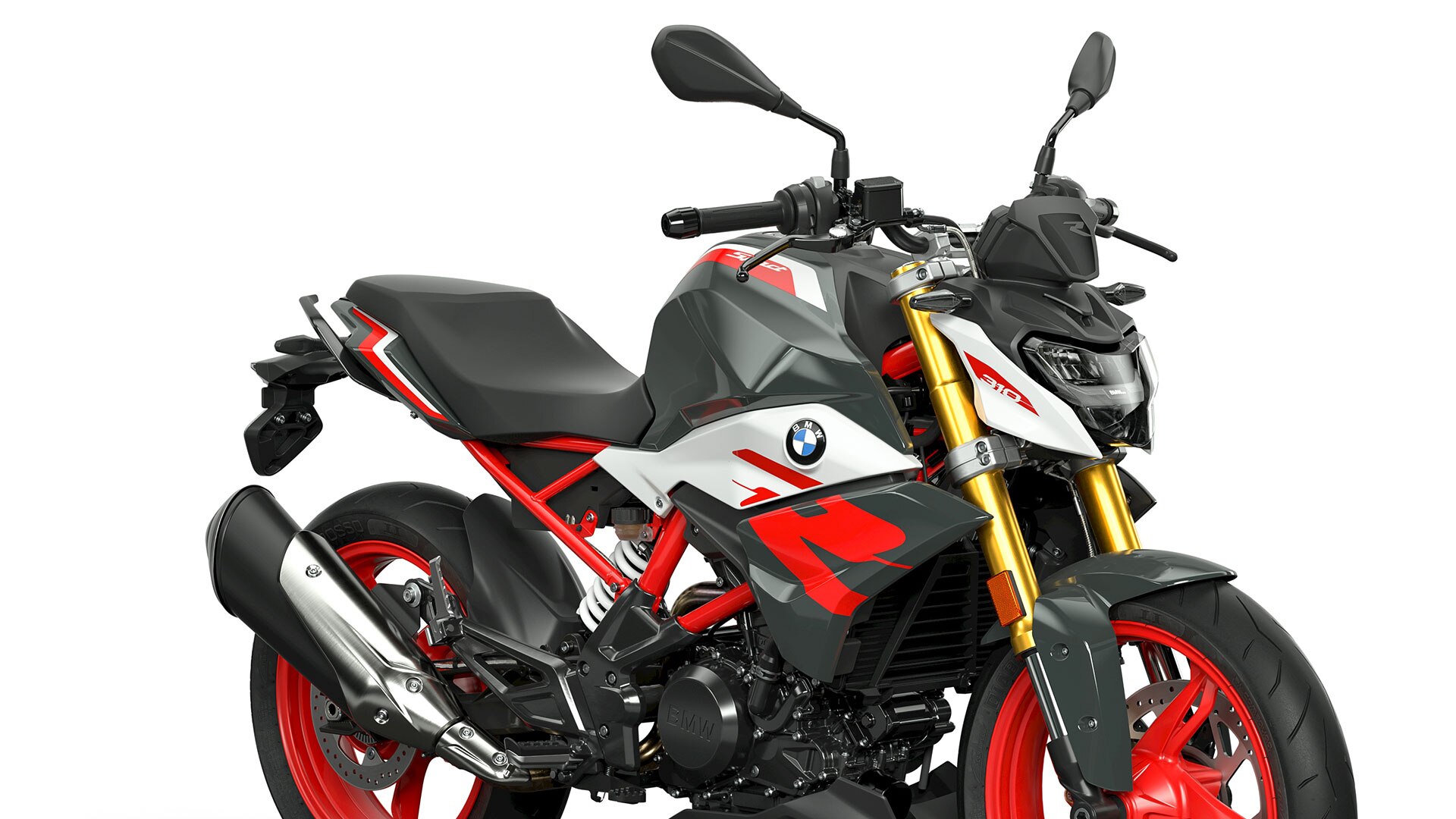 Vemos o selim ergonómico da G 310 R.