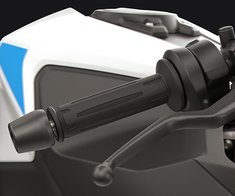 Manetes reguláveis e punhos aquecidos da F 450 RR da BMW Motorrad