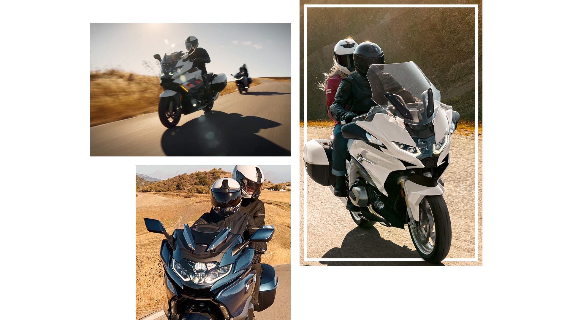 Imagens das BMW Motorrad Tourer em condução.