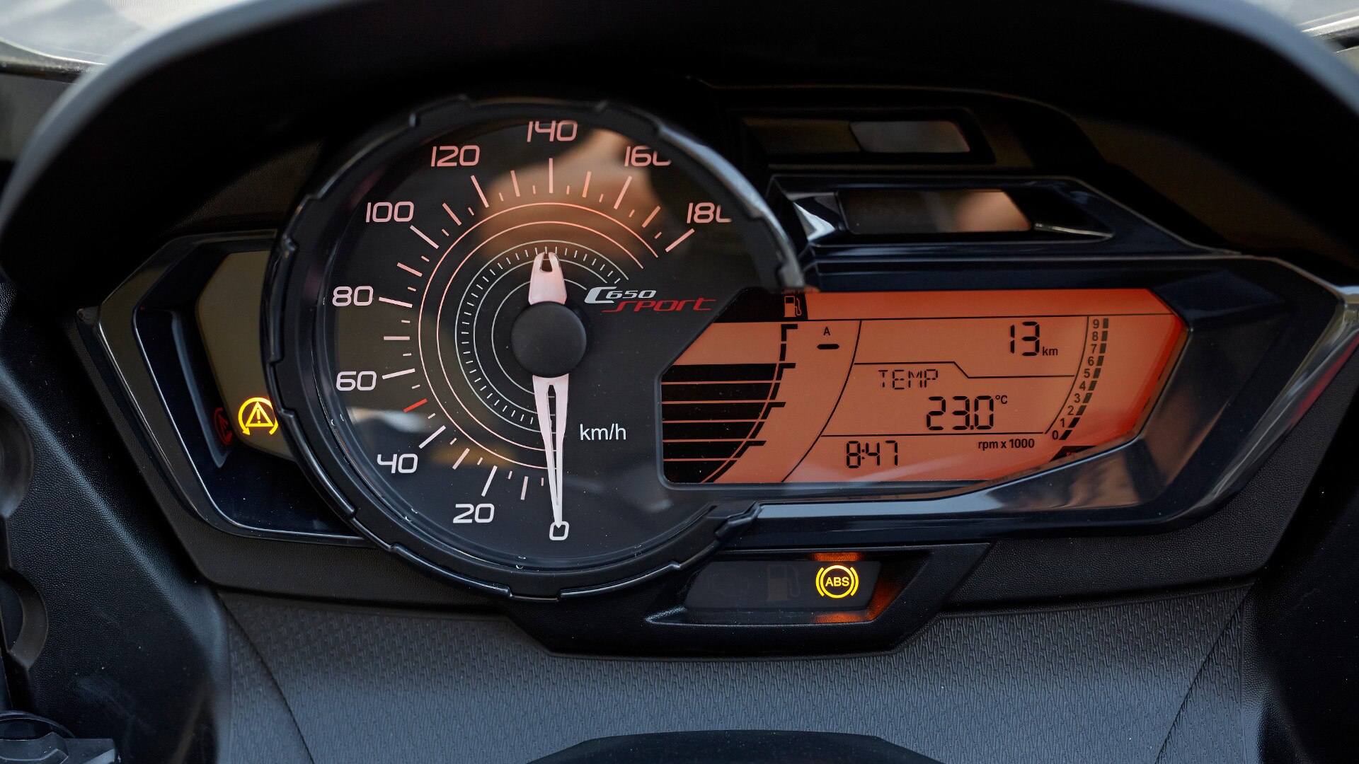 Painel de instrumentos da C 650 Sport