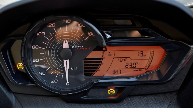 Painel de instrumentos da C 650 Sport